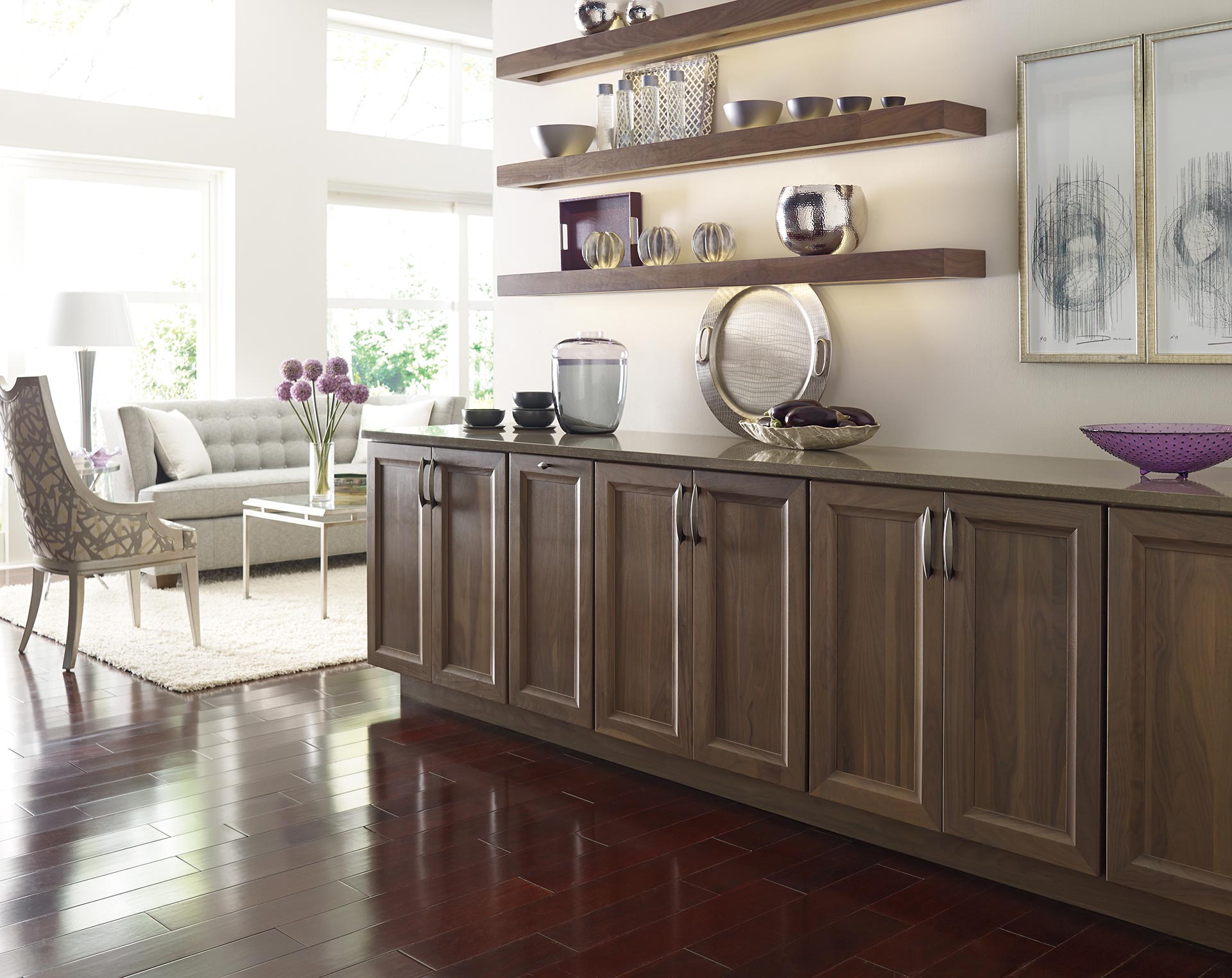 Traditional Woodgrain Family-Room Cabinets Omega Distinctive Kitchens