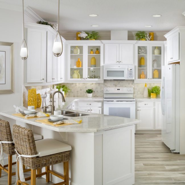 White Shaker Kitchen Cabinets Daytona Beach FL Aristokraft Benton Minto Nevis